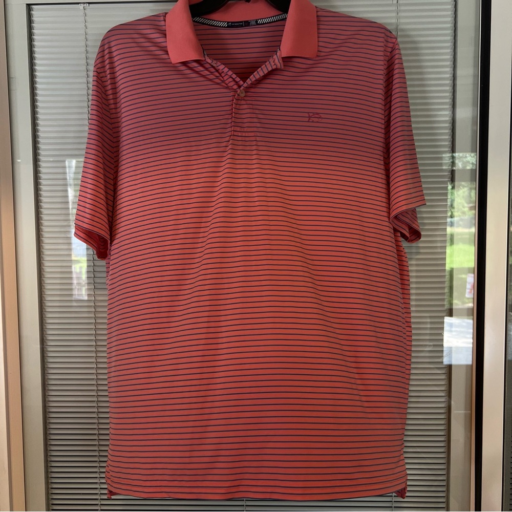 Southern Tide Pink Polo Shirt with Subtle Stripes
